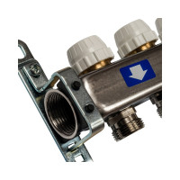 Коллектор из нержавеющей стали без расходомеров, с клапаном выпуска воздуха и сливом STOUT 3 выхода SMS-0932-000003