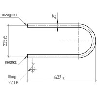 Электрический полотенцесушитель ТЕРА П-образный 220x600 ПСН-01-02