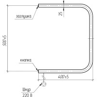 Электрический полотенцесушитель ТЕРА П-образный 500x400 ПСН-01-03