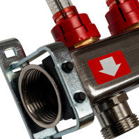 Коллектор из нержавеющей стали с расходомерами, с клапаном вып. воздуха и сливом 7 вых. STOUT SMS-0927-000007