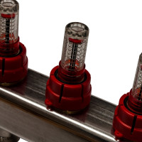 Коллектор из нержавеющей стали с расходомерами, с клапаном вып. воздуха и сливом 8 вых. STOUT SMS-0927-000008