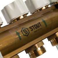 Распределительный коллектор из латуни без расходомеров 5 вых. STOUT SMB 0468 000005