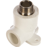 Комбинированный угольник с креплением PRO AQUA PP-R НР белый, 20 мм, 1/2" PA28108Pb