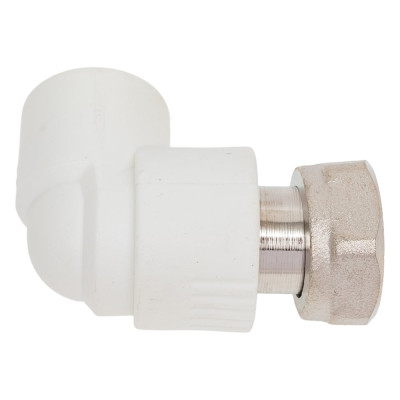 Угольник с накидной гайкой PRO AQUA PP-R белый 20 мм 3/4" PA29210b