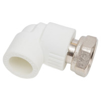 Угольник с накидной гайкой PRO AQUA PP-R белый 20 мм 3/4" PA29210b