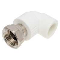 Угольник с накидной гайкой PRO AQUA PP-R белый 20 мм 3/4" PA29210b