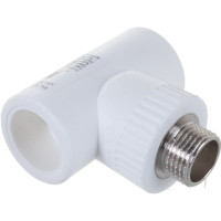 Комбинированный тройник PRO AQUA PP-R НР белый 25 мм 1/2" PA25012Pb