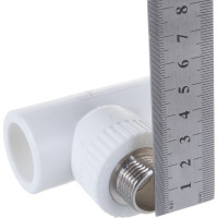 Комбинированный тройник PRO AQUA PP-R НР белый 25 мм 1/2" PA25012Pb