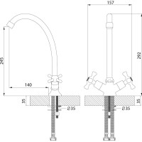 Смеситель для кухни Rossinka H02-71