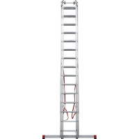 Алюминиевая трёхсекционная индустриальная лестница Новая Высота 3х16 5230316