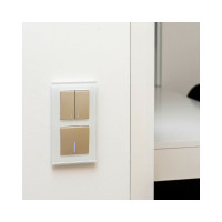 Выключатель WERKEL W1120110 двухклавишный с подсветкой шампань рифленый a051414