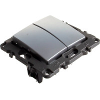 Двойной переключатель ЭРА 12-1106-03 10АХ-250В, IP20, алюминий Б0014665