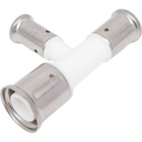 Переходный уменьшенный с двух сторон тройник Henco ПВДФ пресс белый, 26x16x20 HE 11PKW-261620