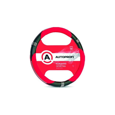 Оплетка руля AUTOPROFI AP-150 BK/RD M