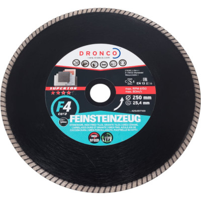 DRONCO Алмазный диск F4 Cera Express GRF 250x2x25,4 4254517100