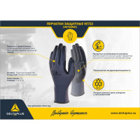 Полиэстеровые перчатки с покрытием из вспененного нитрила Delta Plus р. 9 VE722NO09