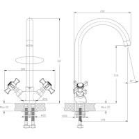 Смеситель Rossinka для кухни Z02-71