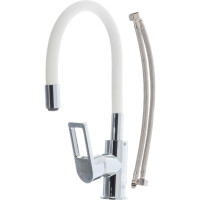 Смеситель для кухни с гибким цветным изливом Rossinka Z35-35U-White