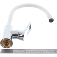 Смеситель для кухни с гибким цветным изливом Rossinka Z35-35U-White