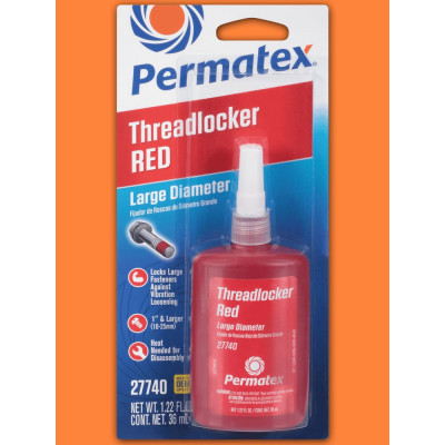 Фиксатор для резьбы больших диаметров PERMATEX сильной фиксации красный 36мл. 27740