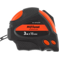 Рулетка, обрезиненный корпус 3мх16мм с автостопом AV Steel AV-970330