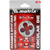 Плашка М12x1,75 мм, Р6М5 MATRIX 77096