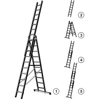 Трехсекционная лестница Zarges 3х11 48924