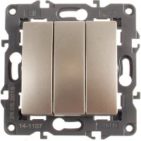 Тройной выключатель ЭРА 14-1107-04 10АХ-250В, IP20, Elegance, шампань Б0034253