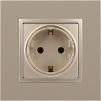 Розетка со шторками ЭРА Elegance 2P+E Schuko, 16A-250В, IP20, шампань 14-2102-04 Б0034275