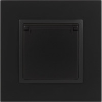 Розетка со штор. с крышкой ЭРА Elegance 2P+E Schuko, 16A-250В, IP20, антрацит 14-2103-05 Б0034282