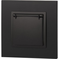 Розетка со штор. с крышкой ЭРА Elegance 2P+E Schuko, 16A-250В, IP20, антрацит 14-2103-05 Б0034282
