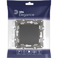 Розетка со штор. с крышкой ЭРА Elegance 2P+E Schuko, 16A-250В, IP20, антрацит 14-2103-05 Б0034282