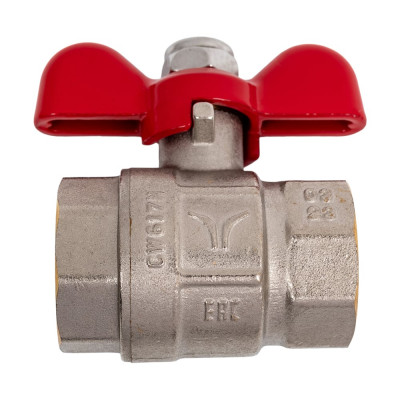 Шаровой полнопроходной кран PRO AQUA ручка-бабочка В-В 1 FWB63-f25-f25x