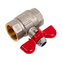 Шаровой полнопроходной кран PRO AQUA ручка-бабочка В-В 1 FWB63-f25-f25x