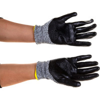 Перчатки Delta Plus VENICUTC03 (VENICUT43) трикотажные бесшовные с эластичной манжетой с нитриловым покрытием р. 07 VECUT43GRG307