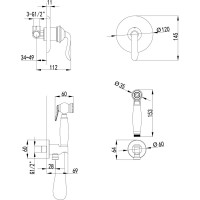Смеситель Lemark Brava LM4719G с гигиеническим душем, встраиваемый LM4719G