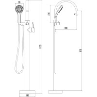 Смеситель Lemark Atlantiss LM3244C для ванны, напольный LM3244C