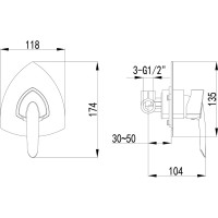 Смеситель Lemark Mars для душа, встраиваемый LM3523C