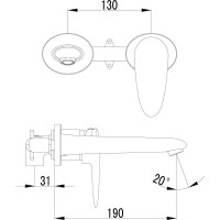 Смеситель Lemark Status для раковины, встраиваемый LM4426C