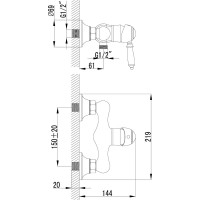Смеситель Lemark Villa для душа LM4803B