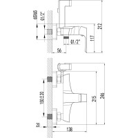Смеситель Lemark Unit с гигиеническим душем, встраиваемый LM4518C