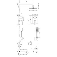 Смеситель Lemark Unit для ванны и душа, встраиваемый LM4522C