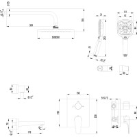 Смеситель Lemark Shift для ванны и душа, встраиваемый LM4322C
