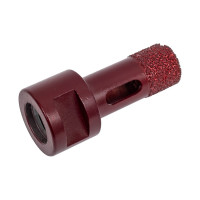 Коронка алмазная вакуумная по камню D18-15W-40L-M14 (18х40 мм; М14) MESSER 06-35-018