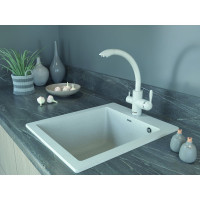 Смеситель для кухни Paulmark ESSEN, бежевый, две воды, Es213001-328