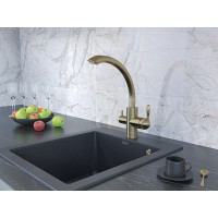 Смеситель для кухни Paulmark ESSEN, бронза, две воды Es213001-BR