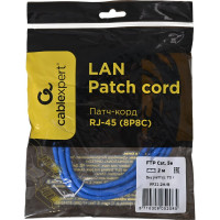 Патч-корд Cablexpert FTP PP22-2m кат.5e, 2м, литой, многожильный синий PP22-2M/B