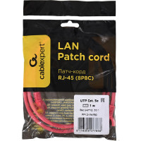 Многожильный патч-корд Cablexpert UTP кат.5e, 1м, литой, розовый PP12-1M/RO