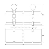 Двухъярусная полка Artwelle 40 cm матовое стекло; хром HAR 037