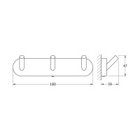 Планка с тремя крючками Artwelle 18 cm хром HAR 002